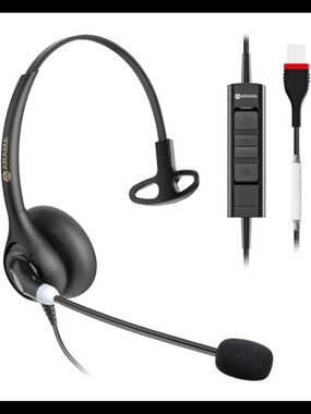 Arama USB Headset with Microphone for PC Noise Cancelling & Volume Control USB